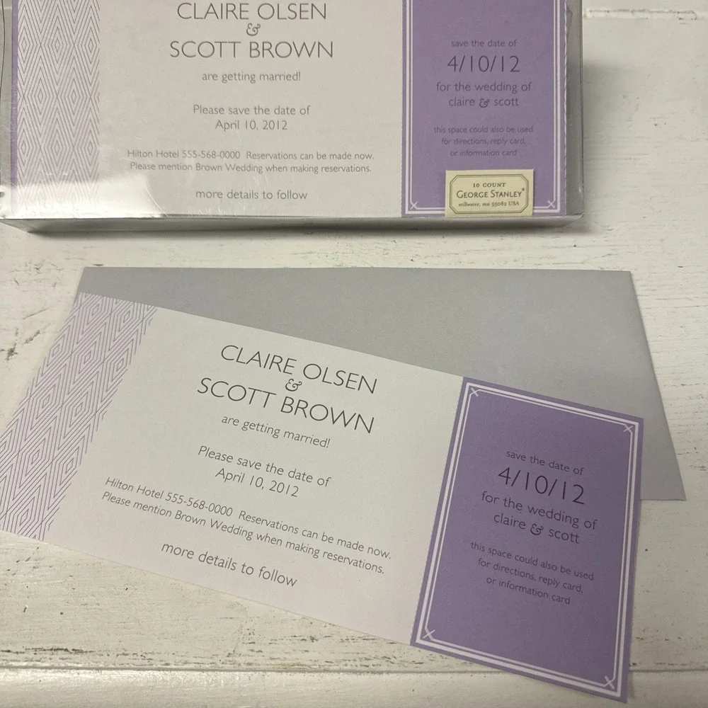 20‎ Mara-Mi Invitations GEORGE STANLEY DIY Blank Imprintable Cards Fancy ENV USA